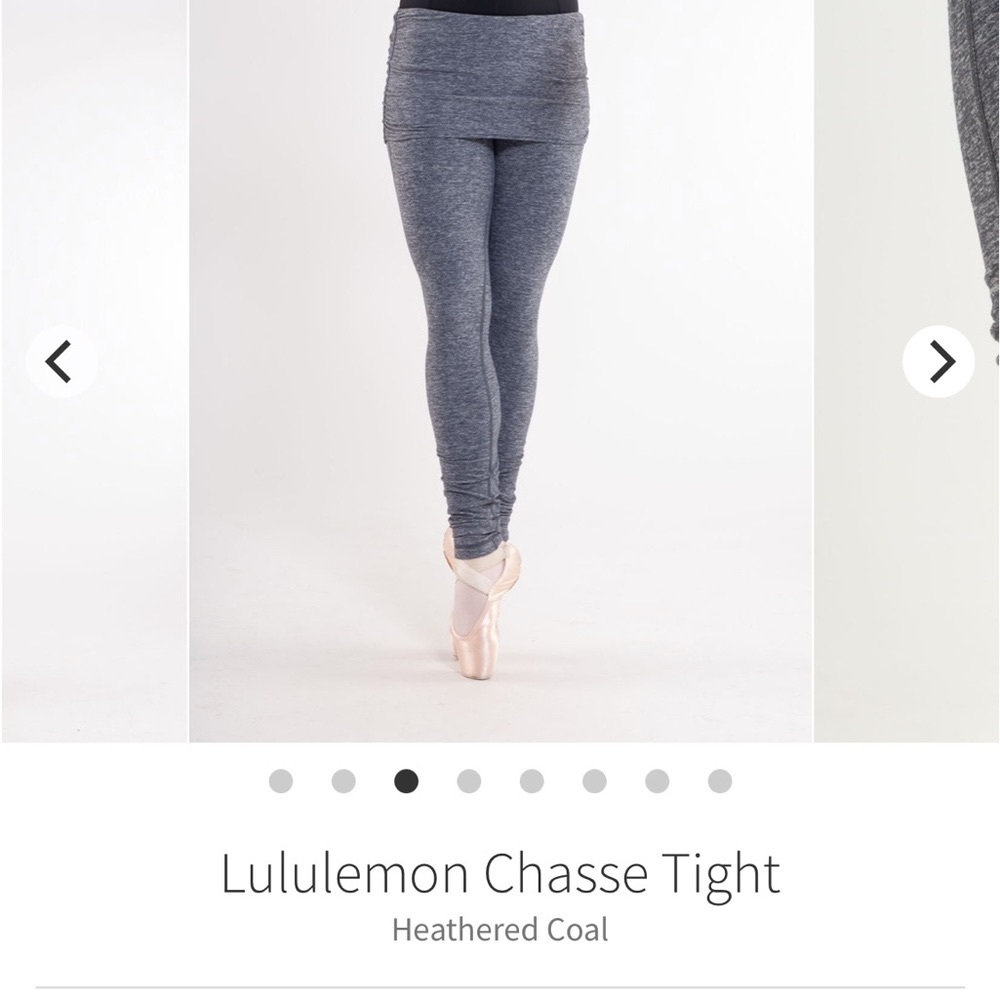 Lululemon chasse tights skirted foldover leggings gray long size 6